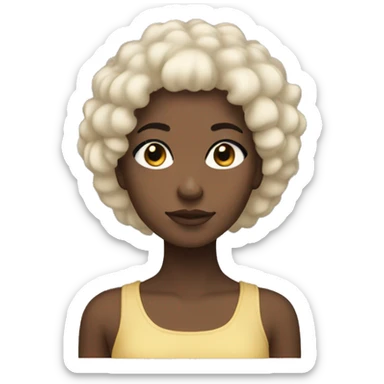 Black girl with dark brown eyes and black and blonde hair with medium eyes and Afro hair sticker