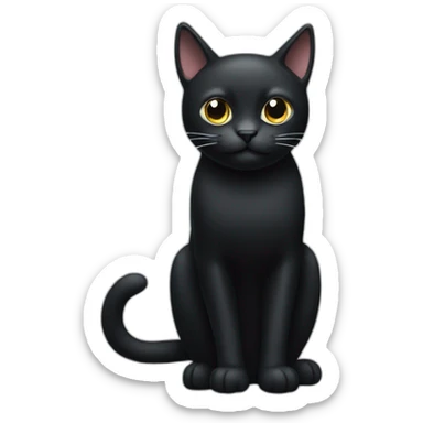 A black cat with a white spot on the head sticker