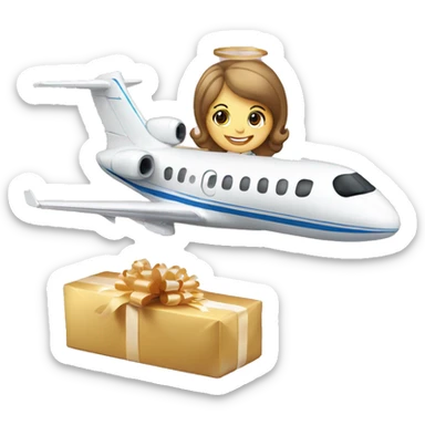 Christening Jet on New Year’s with bottle of champagne  sticker