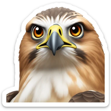 A simple design of a red tailed hawk sticker