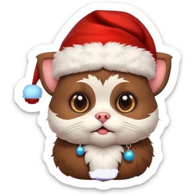 cute mogwai with a santa hat sticker
