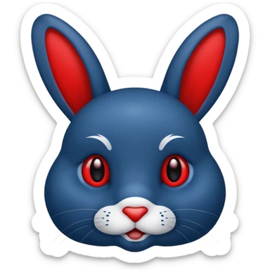 Un lapin extrêmement terrifiant bleu et noir  sticker