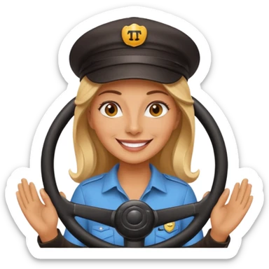 woman taxi driver sticker