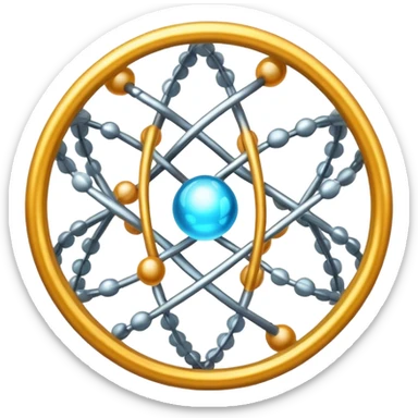A DNA atoms mutation sphere icon, filled sticker