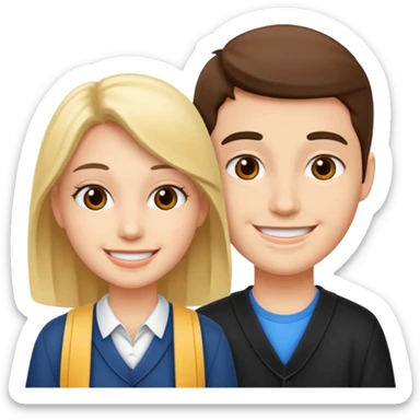 dos estudiantes universitarios muy felices sticker