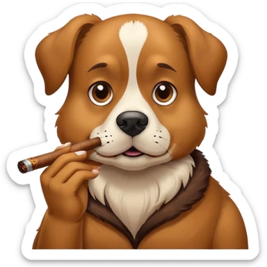 un perro fumando sticker