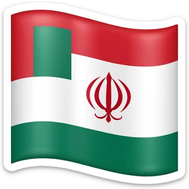 square iranian flag green white and red  sticker