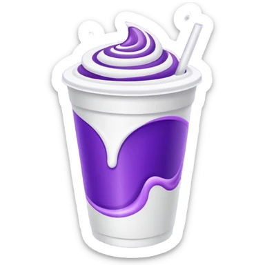 purple liquid inside styrofoam cup sticker
