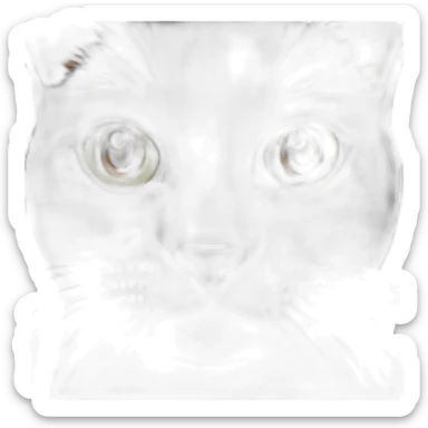 Black cat with orange spots on the body, yellow eyes and green pupils sticker