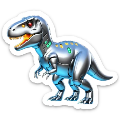 I want an icon combining a t-rex with AI sticker