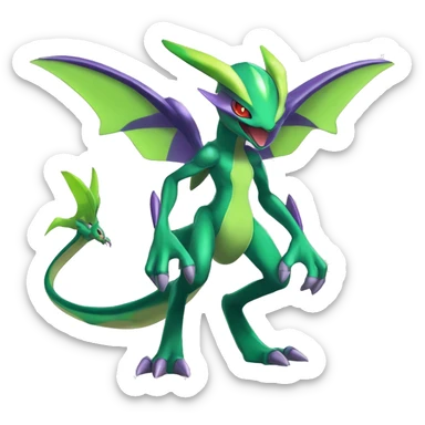 Anthro Cool Edgy Legendary Colorful Shy Shiny Fakemon-Pokémon-Genesect-Flygon-Fantasy-Creature With Full Body Detailed High Quality sticker