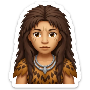 Neanderthal cavewoman sticker