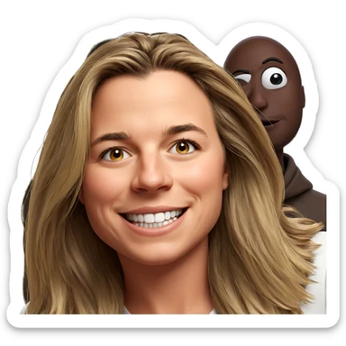 smiling blonde girl portrait sticker