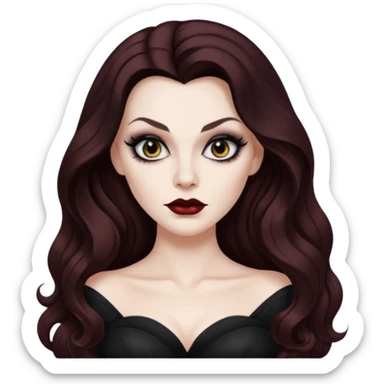 vampira cabelo ondulado longo marrom legal sticker