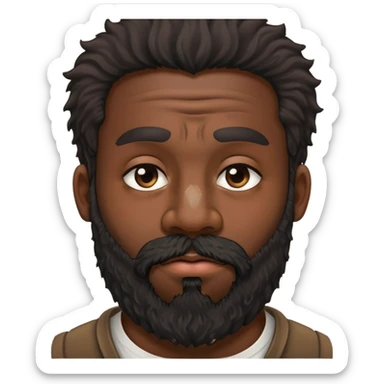 heavy black guy with nose stud and scraggly beard sticker