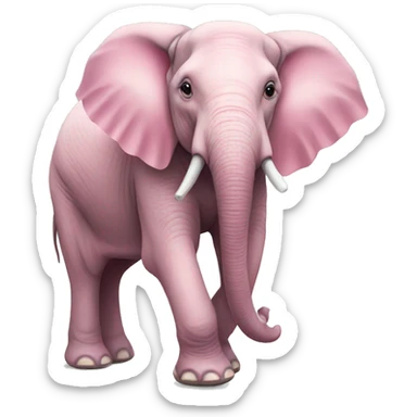 Pink realistic full body elephant  sticker