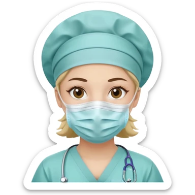 scrub nurse and operation  beds sticker