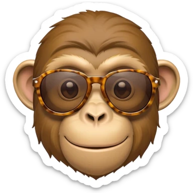 Monkey with sang glass  sticker