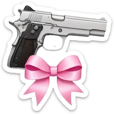 Gun with pink bow  sticker
