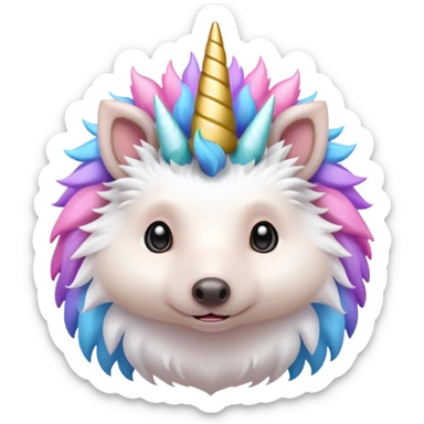 hedgehog with unicorn horns sticker