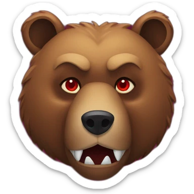 Grizzly bear head as devil sticker