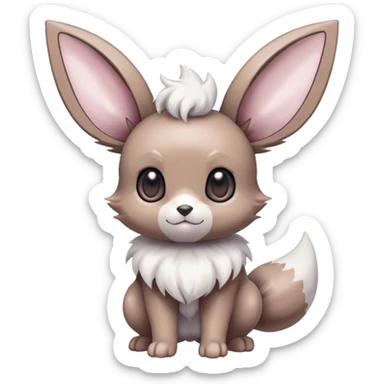 Shiny Eevee-Minccino-Espurr-creature-hybridi sticker