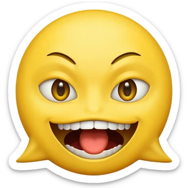 a face with a large opened mouth in emoji of whatsapp style (yellow). Larger is, better is sticker