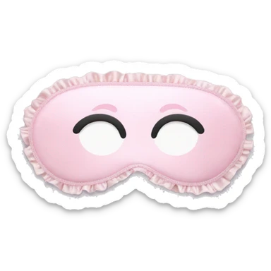 Light pink Frilly satin sleep mask no eyes sticker