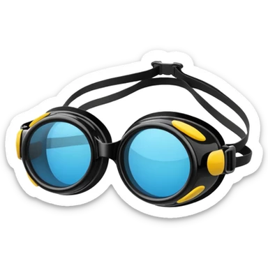 black swim goggles sticker