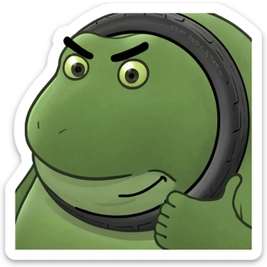 Fat guy changing tire sticker