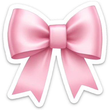 light pink ribbon bow sticker