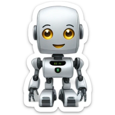 robot avec visage ecran lcd sticker