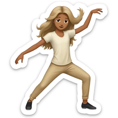 Person dancing longer hair sticker