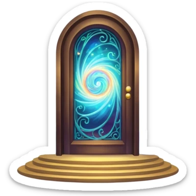 magical portal door sticker