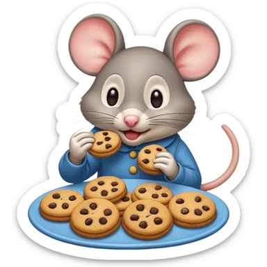 mouse eating cookies sticker