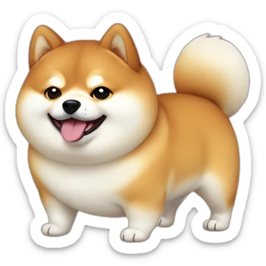 fat shiba dog babies sticker