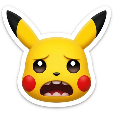 Pikachu horrified face sticker