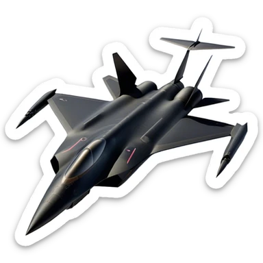 SR-71 Blackbird - Lockheed Martin (Stealth Grey) A sleek, high-speed reconnaissance aircraft with an elongated, needle-like fuselage and a smooth, aerodynamic design. The body is finished in a deep, matte jet-black with subtle panel lines and heat-resistant detailing. Its twin engines are seamlessly integrated into the structure, with sharp, swept-back wings that emphasize speed and stealth. The cockpit canopy is tinted, adding to its mysterious, high-tech aesthetic, while the overall silhouette exudes an aura of unmatched velocity and secrecy. sticker