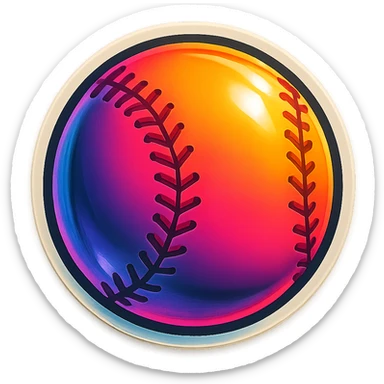 baseball, retro stickers style sticker