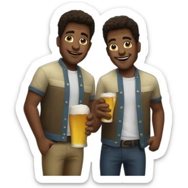 Carl and Karl white twins  drink beer sticker