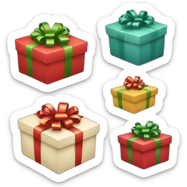 christmas presents with decoration sticker