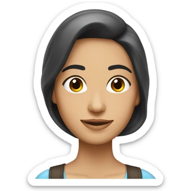 mujer argentin con pelo largo rulos morocha sticker