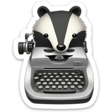 badger using a typewriter sticker