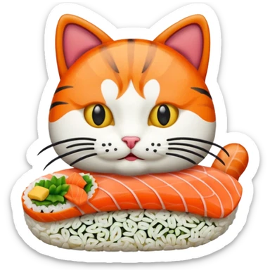 A cat made of sushi sticker