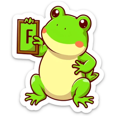 Bufo frog holding a blank sign, cartoonish sticker