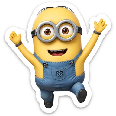 Exited minion jumping up and down sticker