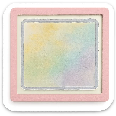 soft pastel hand-sketched outline frame with watercolor background, with a pink border sticker