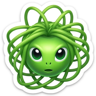 Alien ball hair sticker