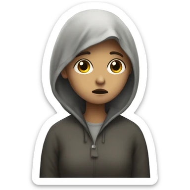 A sad woman on a gloomy day sticker