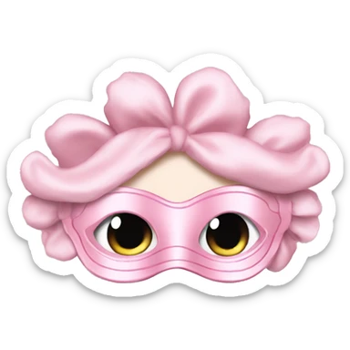 Light pink Frilly satin bedtime mask sticker